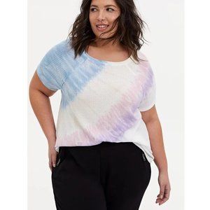 TORRID Crew Tee - Waffle-Knit Tie-Dye Multi - NWT